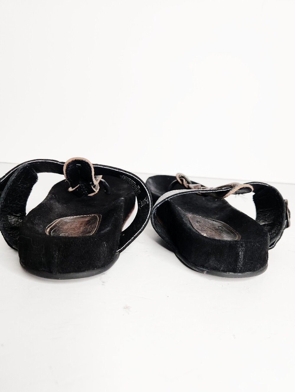 Freebird Athena Women's Black Brown Leather Braided Sandals Flip Flops Size 9 - Picture 5 of 11